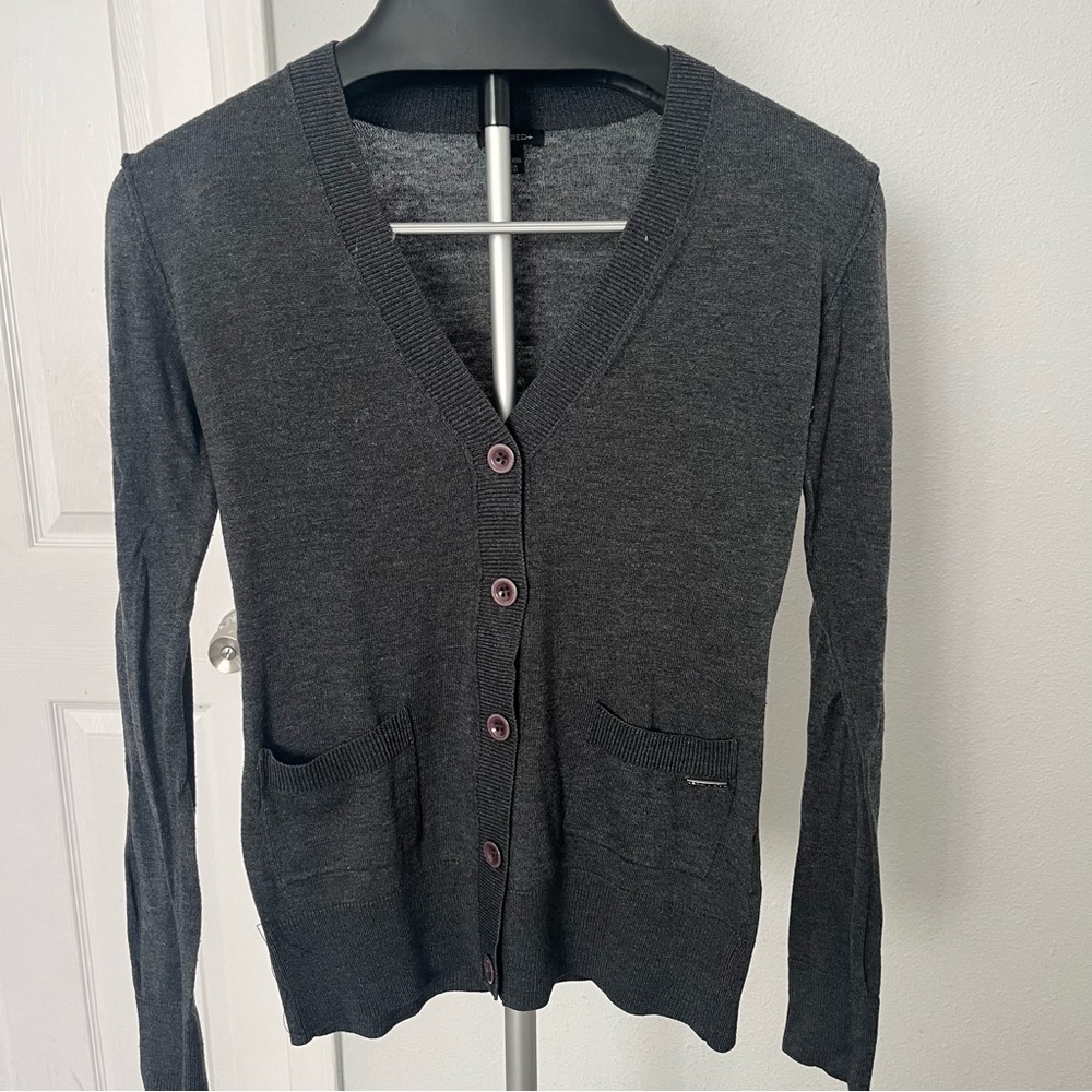 Charcoal Button-Up Women's Sweater